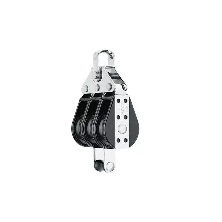 Harken 38mm Big Bullet Block, 3-scheibig, mit Hundsfott